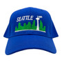 Seattle The City Women’s All Royal Blue/White,Kelly Green Pony Hole Pre-Curved Adjustable Velcro Back Hat