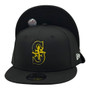 Seattle Mariners New Era All Black Basic Logo With Yellow Outline 9FIFTY Adjustable Snapback