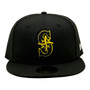 Seattle Mariners New Era All Black Basic Logo With Yellow Outline 9FIFTY Adjustable Snapback
