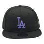 Los Angeles Dodgers New Era "Tulip Purple LA" All Black Basic 9FIFTY Adjustable Snapback Hat