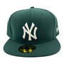 New York Yankees New Era Dark Green With White Logo 59FIFTY Fitted Hat