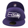 Seattle Seahawks New Era All Purple With White Logo 59FIFTY Fitted Hat