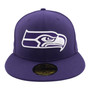 Seattle Seahawks New Era All Purple With White Logo 59FIFTY Fitted Hat