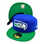 Seattle Seahawks New Era Retro Logo Royal Blue/Green 59FIFTY Fitted Hat