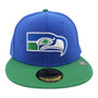 Seattle Seahawks New Era Retro Logo Royal Blue/Green 59FIFTY Fitted Hat