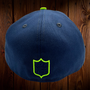 Seattle Seahawks New Era All Navy Hat With Lime Green Outline Around Seahawk 59FIFTY Fitted Hat