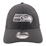 Seattle Seahawks New Era All Dark Graphite With White Logo 39THIRTY Stretch Fit Hat