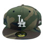 Los Angeles Dodgers New Era Woodland Camo With White Logo 59FIFTY Fitted Hat