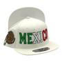 Mexico Hatstop All White Country Colors In Letters With Shield Patch Adjustable Snapback Hat