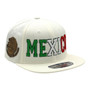 Mexico Hatstop All White Country Colors In Letters With Shield Patch Adjustable Snapback Hat