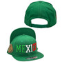 Mexico Hatstop All Green Country Colors In Letters With Shield Patch Adjustable Snapback Hat