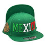 Mexico Hatstop All Green Country Colors In Letters With Shield Patch Adjustable Snapback Hat