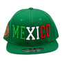 Mexico Hatstop All Green Country Colors In Letters With Shield Patch Adjustable Snapback Hat