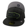 Seattle Seahawks New Era Neon Green Pop Black With Gray Bottom 59FIFTY Fitted Hat