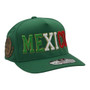 Mexico Hatstop Green Country Colors In Letters With Shield Patch A-Frame Adjustable Snapback Hat