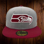 Seattle Seahawks New Era Light Gray/Maroon Basic Logo 59FIFTY Fitted Hat
