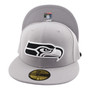 Seattle Seahawks New Era Light Gray With Black Inside The Seahawk 59FIFTY Fitted Hat