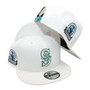 Seattle Mariners New Era White With Team Color And 30TH Anniversary Patch 9FIFTY Adjustable Snapback Hat
