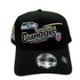 Seattle Seahawks New Era Black With Super Bowl LX Champions Patch 9FORTY A-Frame Adjustable Snapback Hat