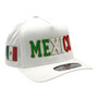 Mexico Hatstop White Country Colors In Letters With Flag Patch A-Frame Adjustable Strapback Hat