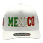 Mexico Hatstop White Country Colors In Letters With Flag Patch A-Frame Adjustable Strapback Hat