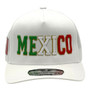 Mexico Hatstop White Country Colors In Letters With Flag Patch A-Frame Adjustable Strapback Hat