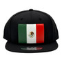 Mexico Hatstop All Black With Country Flag Adjustable Snapback Hat