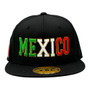 Mexico Hatstop All Black With Flag Colors In Letters With Country Patch Fitted Hat