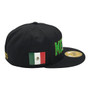 Mexico Hatstop All Black With Flag Colors In Letters With Country Patch Fitted Hat