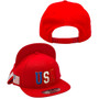 USA Hatstop All Red Country Colors In Letters With Flag Patch Adjustable Snapback Hat