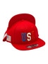 USA Hatstop All Red Country Colors In Letters With Flag Patch Adjustable Snapback Hat