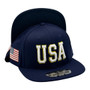 USA Hatstop All Navy/White Letters With Flag Patch Adjustable Snapback Hat