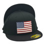USA Hatstop All Black With Country Flag Flex Fit Fitted Hat