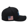 USA Hatstop All Black With Flag Colors In Letters With Country Patch Flex-Fit Hat