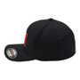 USA Hatstop All Black With Flag Colors In Letters With Country Patch Flex-Fit Hat