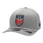 USA Men’s Soccer New Era Light Gray With Rope 9SEVENTY Stretch Fit Trucker Mesh Snapback Hat