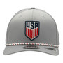 USA Men’s Soccer New Era Light Gray With Rope 9SEVENTY Stretch Fit Trucker Mesh Snapback Hat