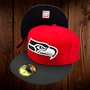 Seattle Seahawks New Era All Red With Black Bill And White Seahawk 59FIFTY Fitted Hat