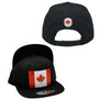 Canada Hatstop All Black With Country Flag Adjustable Snapback Hat