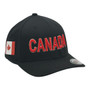 Canada Hatstop All Black With Flag Colors In Letters With Country Patch Flex-Fit Hat