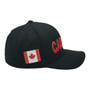 Canada Hatstop All Black With Flag Colors In Letters With Country Patch Flex-Fit Hat