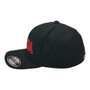 Canada Hatstop All Black With Flag Colors In Letters With Country Patch Flex-Fit Hat