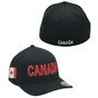 Canada Hatstop All Black With Flag Colors In Letters With Country Patch Flex-Fit Hat