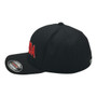 Canada Hatstop All Black With Flag Colors In Letters With Country Patch Flex-Fit Hat