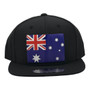 Australia Hatstop All Black With Country Flag Adjustable Snapback Hat