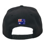 Australia Hatstop All Black With Country Flag Adjustable Snapback Hat