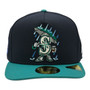 Seattle Mariners New Era Navy/Teal Cartoon With S Logo Side Patch FORTY A-Frame 59FIFTY Fitted Hat