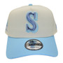 Seattle Mariners New Era Chrome White/Sky Blue Bill With Kingdome Patch 9FORTY A-Frame Snapback Hat