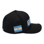 Argentina Hatstop All Black With Flag Colors In Letters With Country Patch Flex-Fit Hat