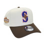 Seattle Mariners New Era Chrome White/Brown And Stone Bottom With 2001 All Star Game Patch 9FORTY A-Frame Snapback Hat